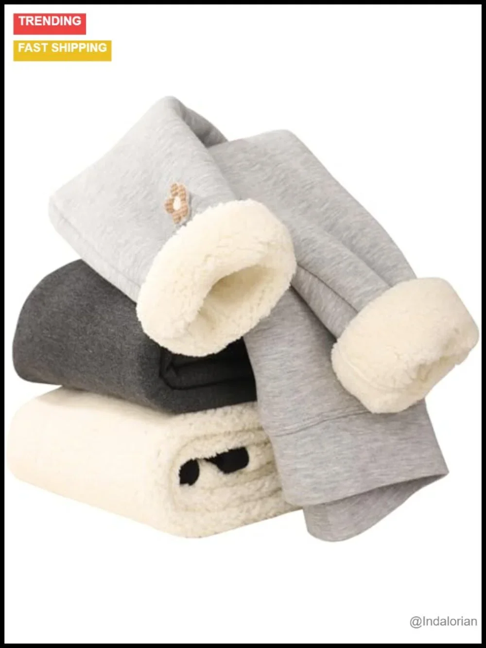 3 Pack Girls Fleece Lined Leggings Winter Thick Warm Pants